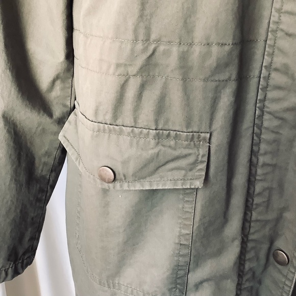 LOVE TREE Olive Lined Jacket with Plaid Trim - Picture 2 of 7